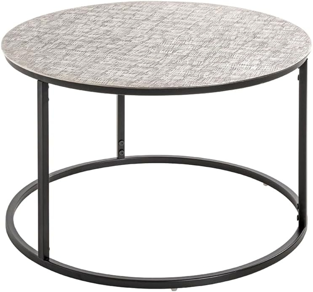 HAKU Möbel Beistelltisch, schwarz, Silber, Metall - Maße: H 37 x Ø 59 cm, Style: Modern Bild 1