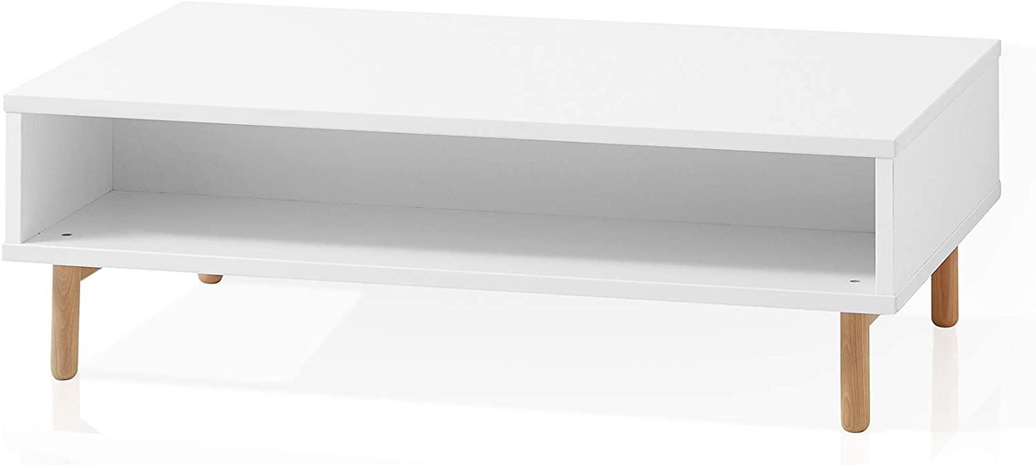 Möbel-Eins KALI Couchtisch mit offenen Fächern, Material MDF weiss Bild 1