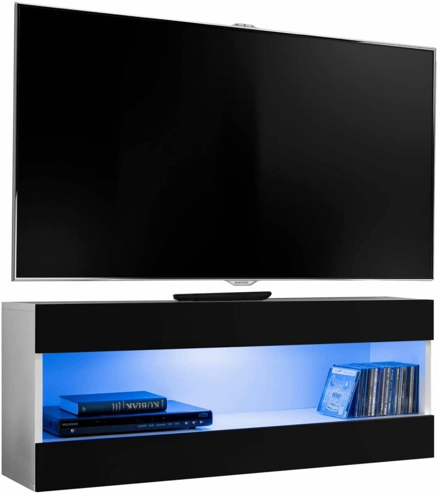 Stylefy Azara Lowboard Weiß Schwarz ohne LED-Beleuchtung Bild 1