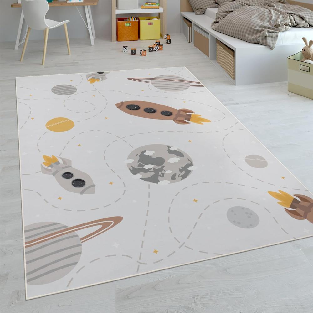 Paco Home Kinderteppich Teppich Kinderzimmer Spielteppich Junge Mädchen Modern rutschfest, Grösse:240x340 cm, Farbe:Creme 2 Bild 1