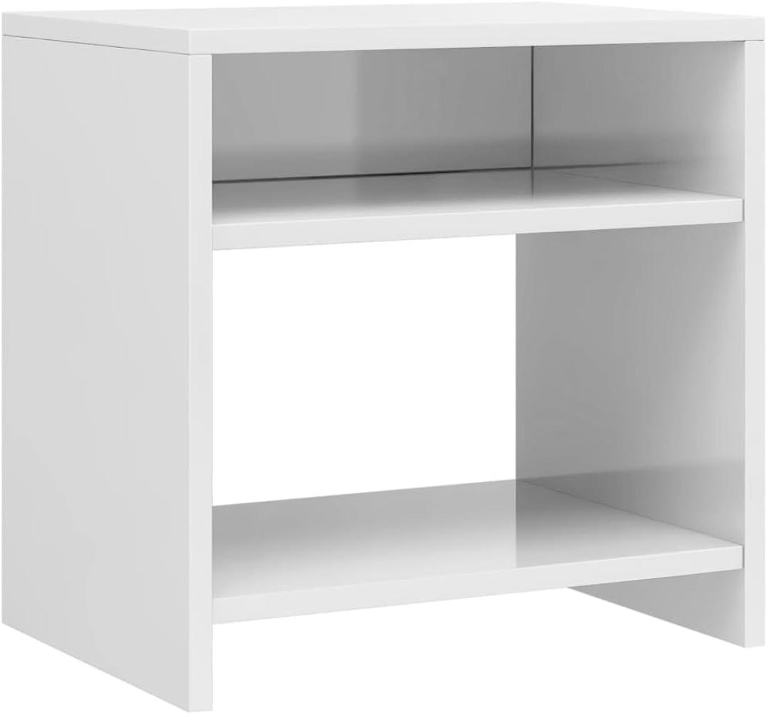 vidaXL Nachttisch Hochglanz-Weiß 40 x 30 x 40 cm Spanplatte [800021] Bild 1