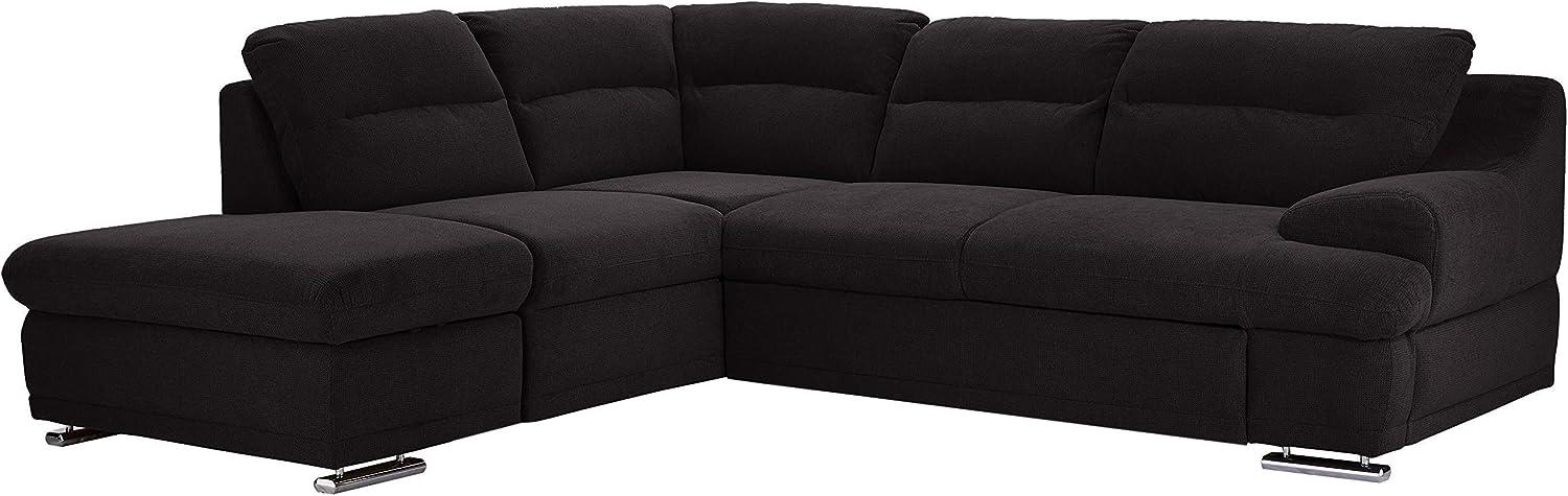 Mivano Ecksofa Coast / Große Sofagarnitur in L-Form mit Ottomane links, 264 x 88 x 217, Mikrofaser: schwarz Bild 1