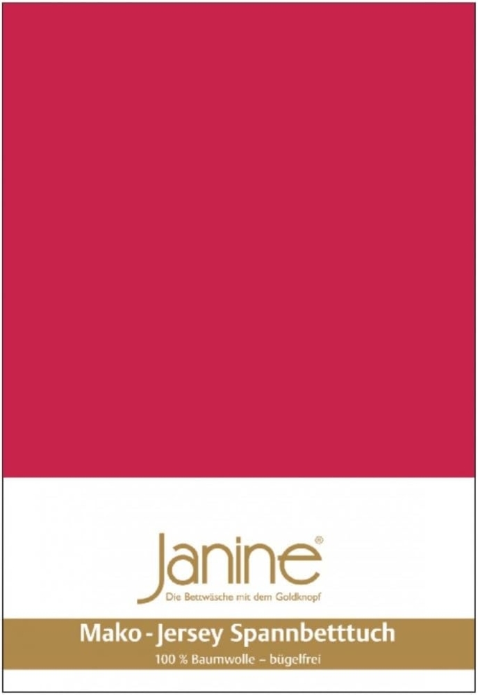 Janine Spannbetttuch 5007 Mako Jersey 90/190 bis 100/200 cm rot Fb. 61 Bild 1
