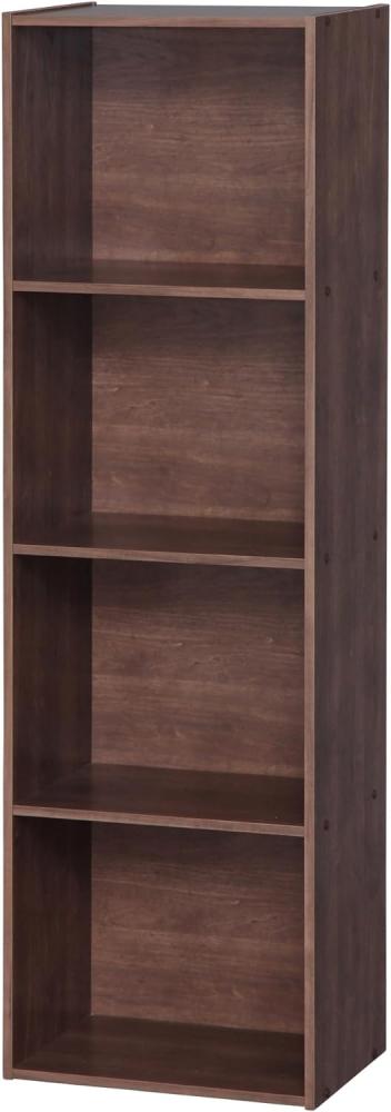 Iris Ohyama, Schrank, 4 Büroregale, Bücherregal, stabil, große Kapazität, multifunktional, solide, Schlafzimmer, Wohnzimmer – Office Basic Rack - CX-4FN – Braun Bild 1