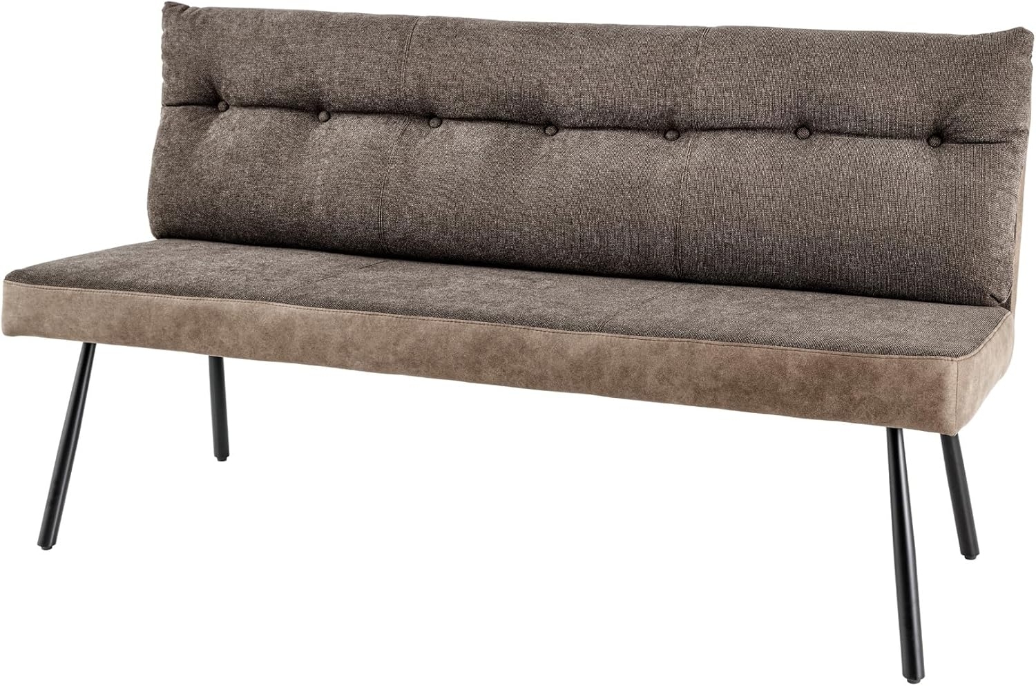 riess-ambiente Sitzbank BIG GEORGE 160cm taupe / schwarz (Einzelartikel, 1-St), Microfaser · Strukturstoff · mit Lehne · Metall-Beine · Modern Design Bild 1