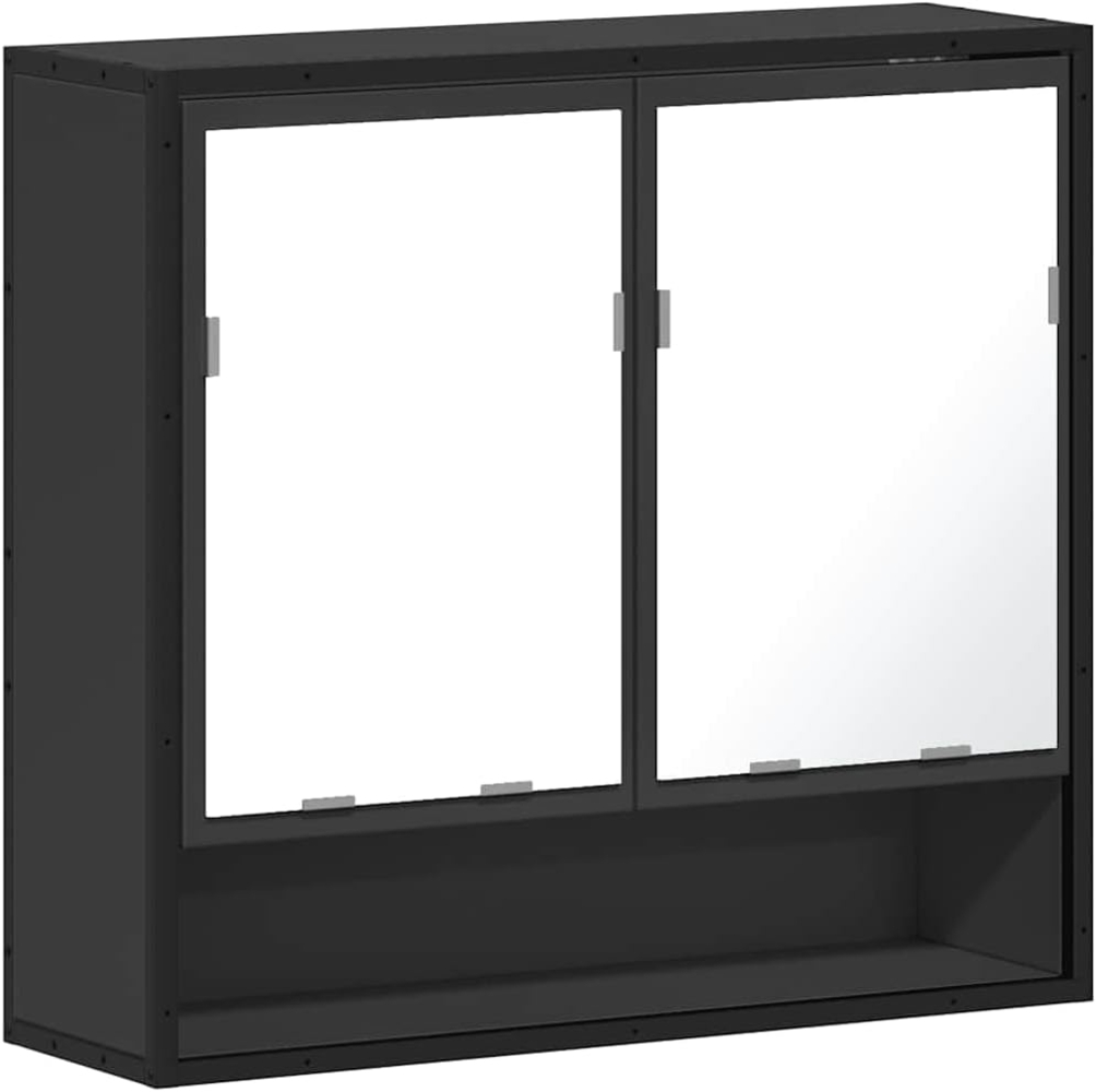 Spiegelschrank Schwarz 65x20x60 cm Holzwerkstoff 849259 Bild 1