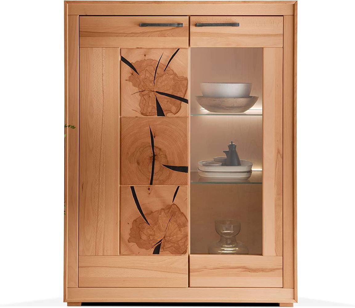 Möbel-Eins PASSERO Highboard I-R, Material Massivholz, Kernbuche geölt Bild 1