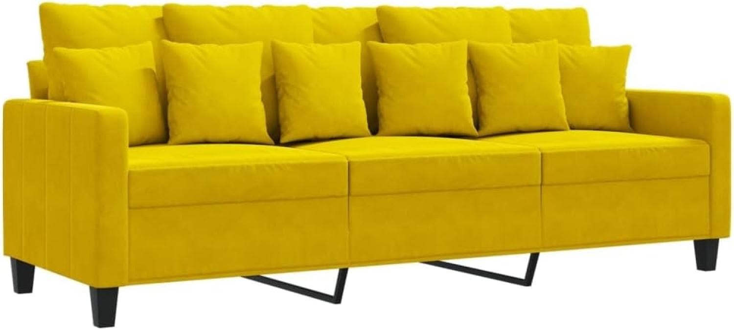 vidaXL 3-Sitzer-Sofa Gelb 180 cm Samt Bild 1