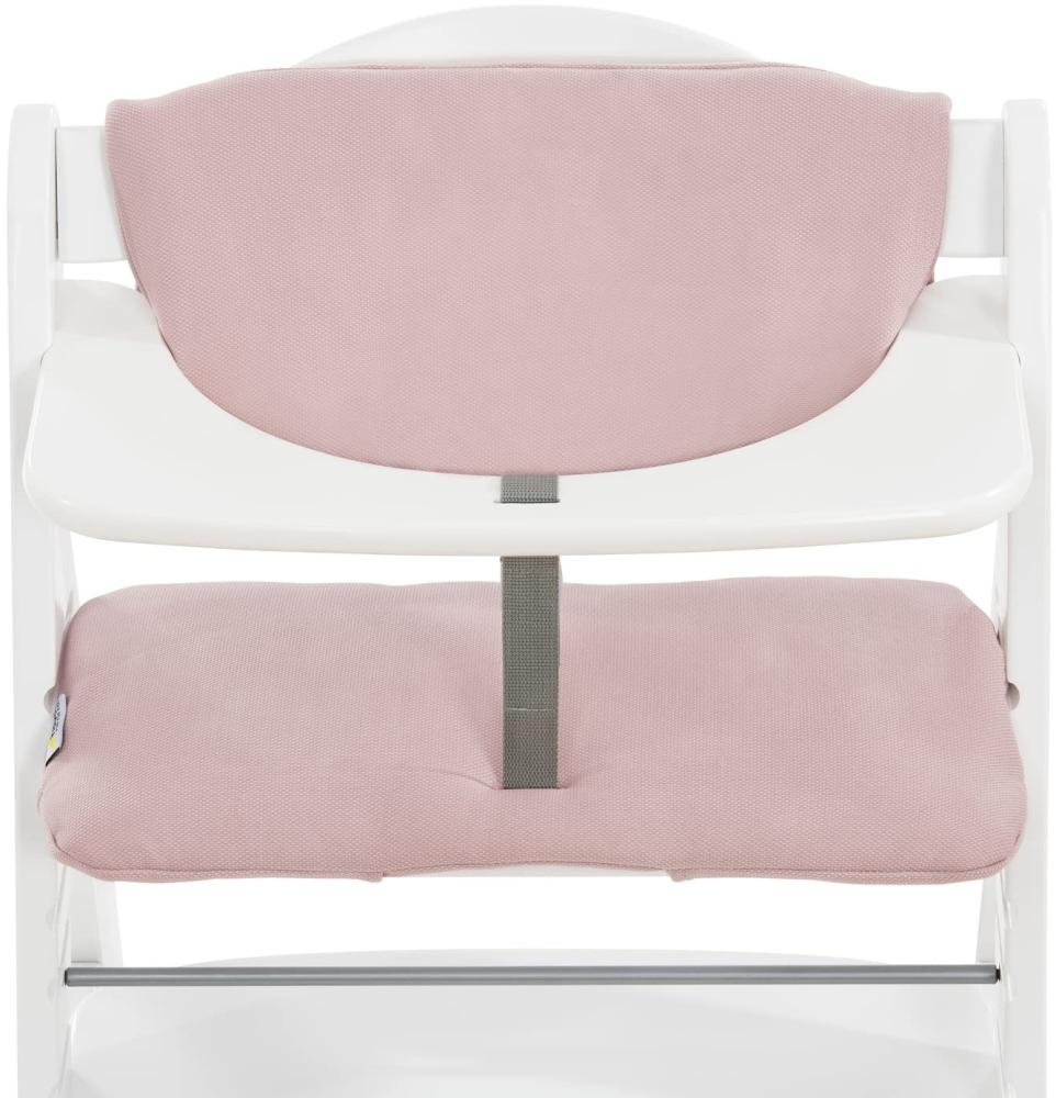 Hauck Sitzkissen für Holzhochstühle Highchair Pad Deluxe, Kompatibel mit Alpha+, Beta+ und Bauähnlichen Modellen, Maschinenwaschbar, Einfache Befestigung mit Klettverschlüssen, Stretch Rosa Bild 1