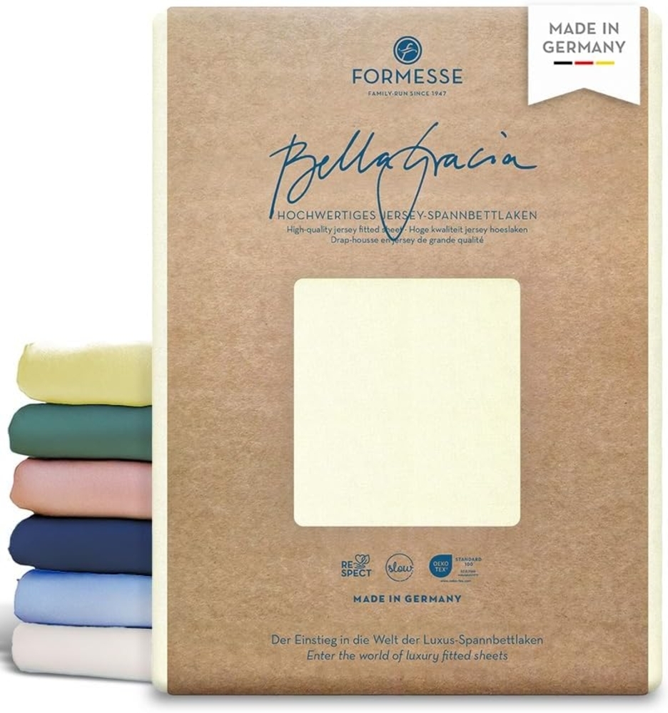 Formesse Jersey Spannbetttuch Bella Gracia|180x190 - 200x220 cm| natur Bild 1