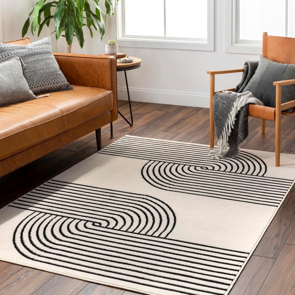Livabliss Teppich DEHLI, rechteckig, Höhe: 11 mm, Skandinavischer Teppich, Moderner Kurzflor Boho-Wohnzimmerteppich Bild 1