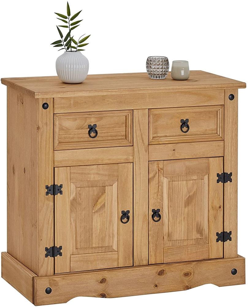 Anrichte Salsa Kommode Sideboard Mexiko Möbel Kiefer massiv gebeizt, gewachst mit 2 Schubladen und 2 Türen Bild 1