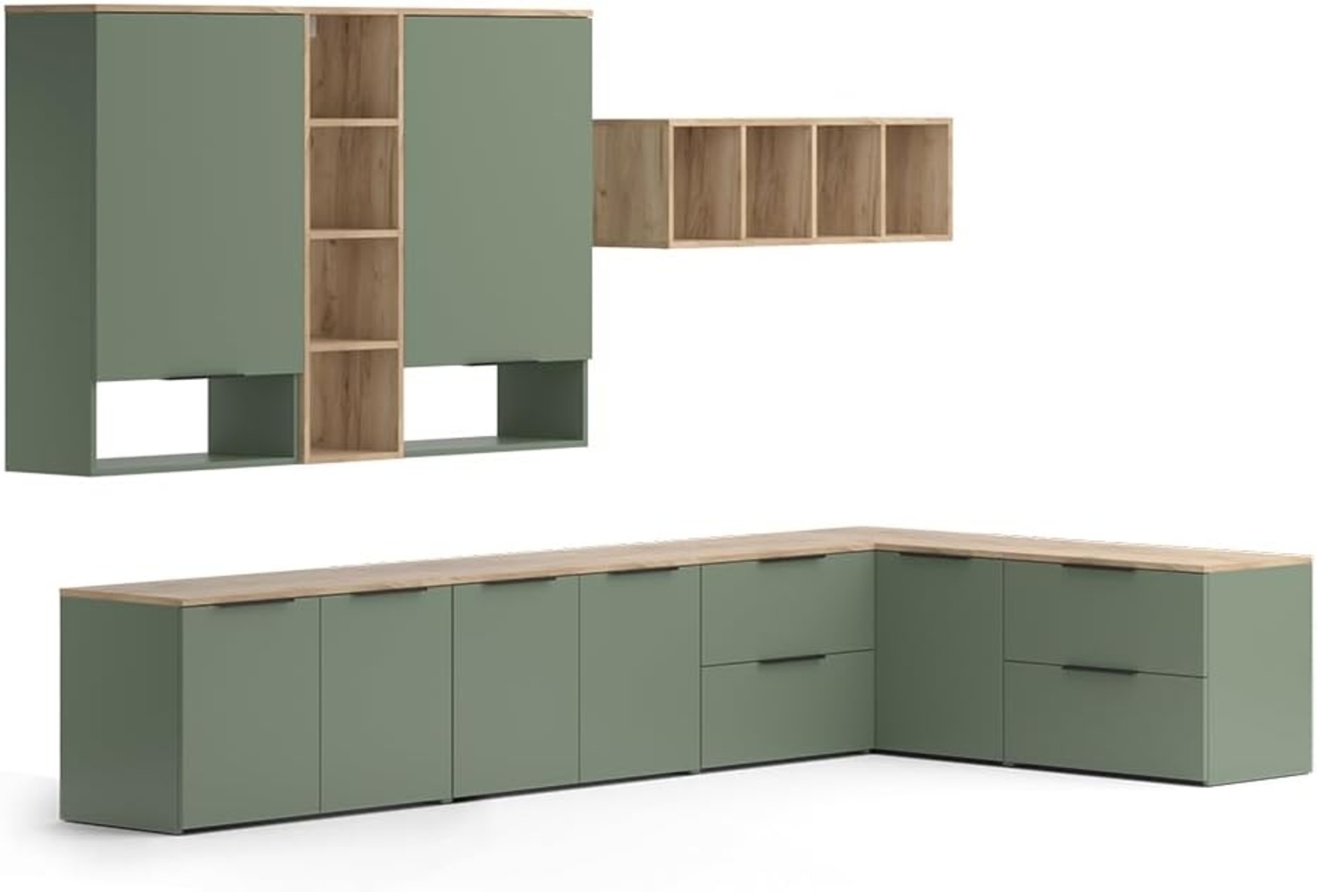 Wohnwand Wido Grün 9 Teile Vicco Bild 1