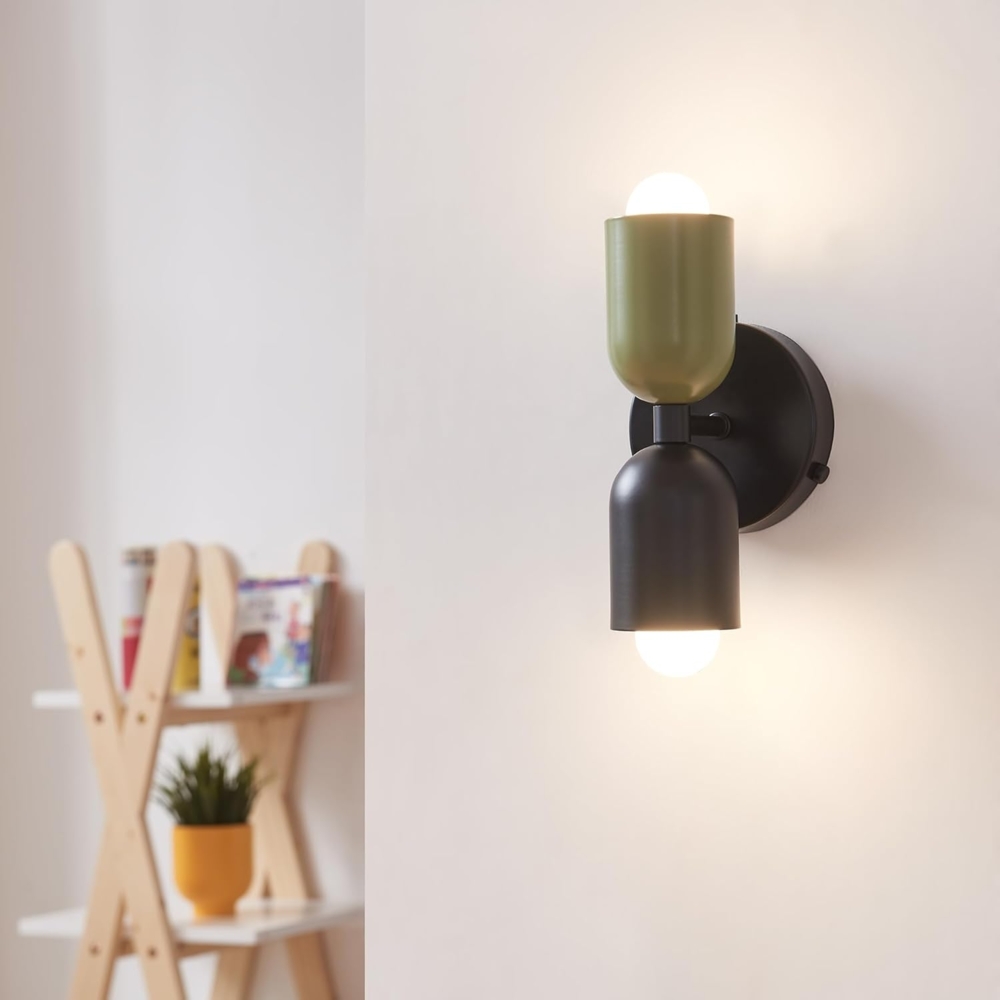 Wandleuchte Trorlos Metall 22x12x12 cm Grün/Schwarz [lux. pro] Bild 1