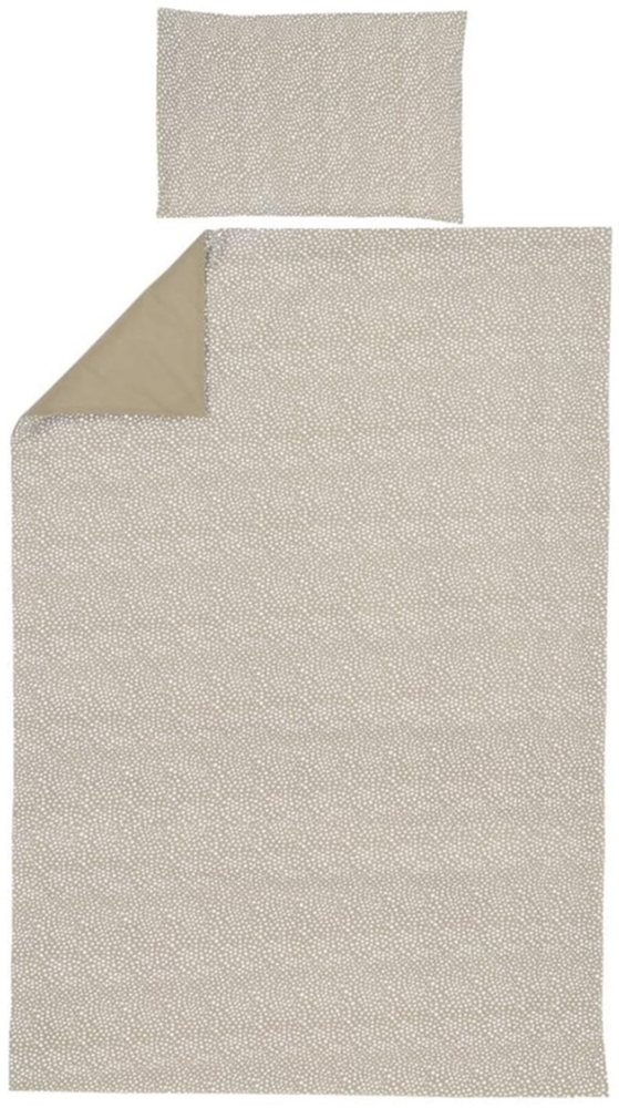 Meyco Home Cheetah/Uni Bettwäsche für 1-Person (Baumwolle, atmungsaktives Material, einfache Pflege, praktischer Einschlagstreifen, Maße: 140x200/220 cm), Taupe Bild 1