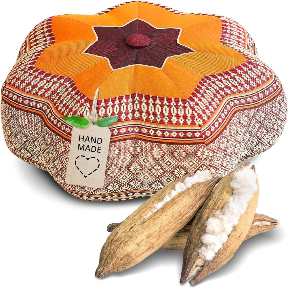 livasia Meditationskissen Zafukissen Stern klein, vegan und handgefertigt, 30x15cm, Kapok Bild 1
