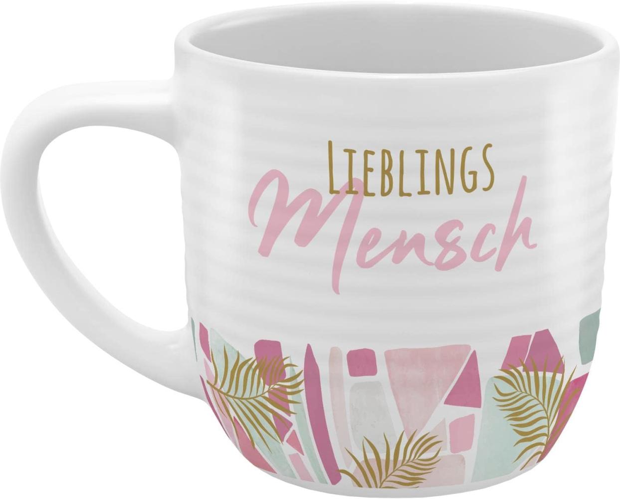 GRUSS & CO Tasse mit Rillen "Mensch" | Steinzeug, 40 cl, mehrfarbig | Geschenk Freunde | 48441 Bild 1