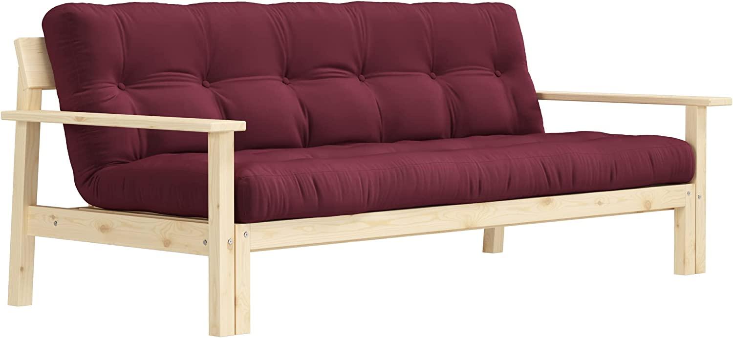 Schlafsofa UNWIND - Matratze Bordeaux / Gestell Natur - Karup Design Bild 1