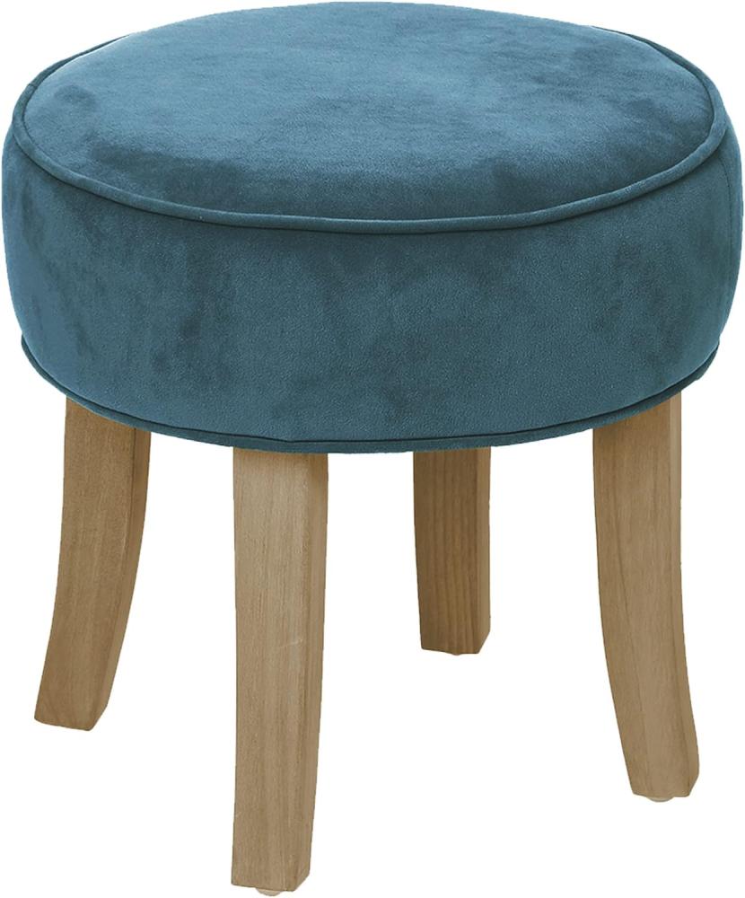 Hocker Adriel in bleu blaugrün aus Samt - Blaugrün - Atmosphera créateur d'intérieur Bild 1