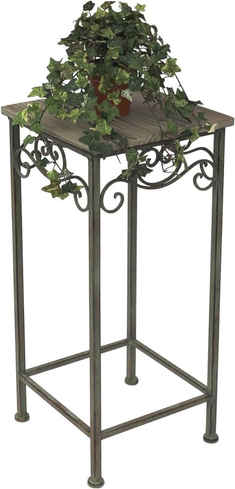 DanDiBo Blumenhocker Metall Eckig 72 cm Blumenständer 11134 Beistelltisch Pflanzenständer Holzablage Blumensäule Bild 1