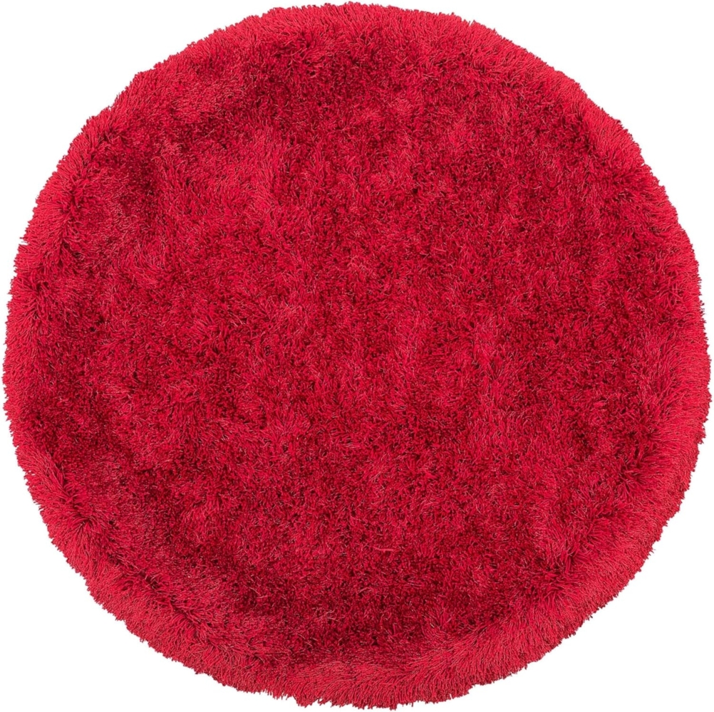 Teppich rot ⌀ 140 cm Shaggy CIDE Bild 1