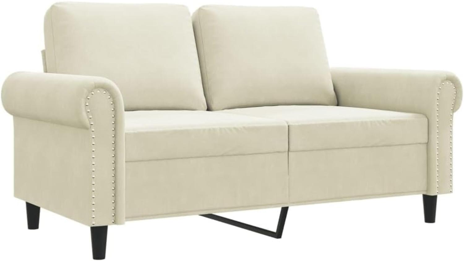 2-Sitzer-Sofa Creme 120 cm Samt (Farbe: Creme) Bild 1