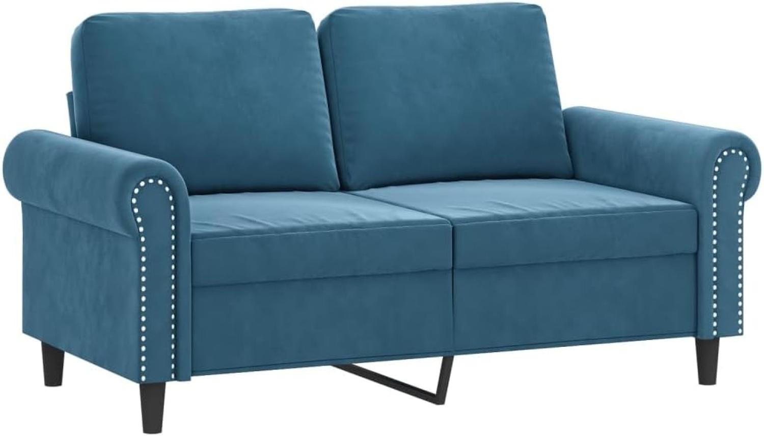 2-Sitzer-Sofa Blau 120 cm Samt (Farbe: Blau) Bild 1