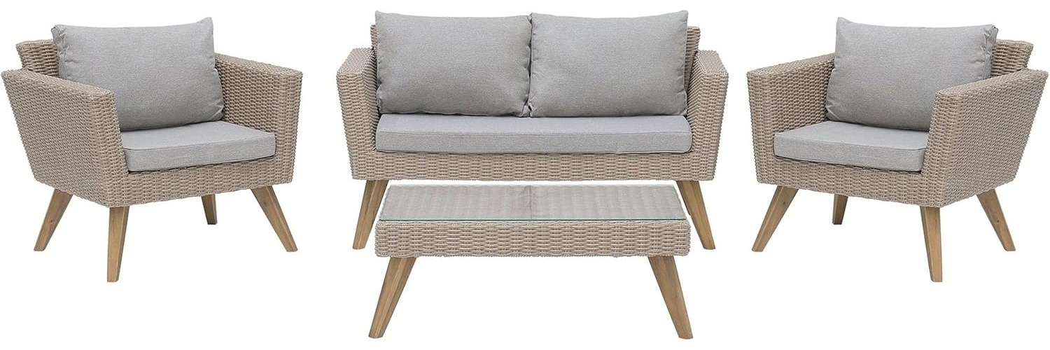 Lounge Set mit Tisch VITTORIA Grau Bild 1
