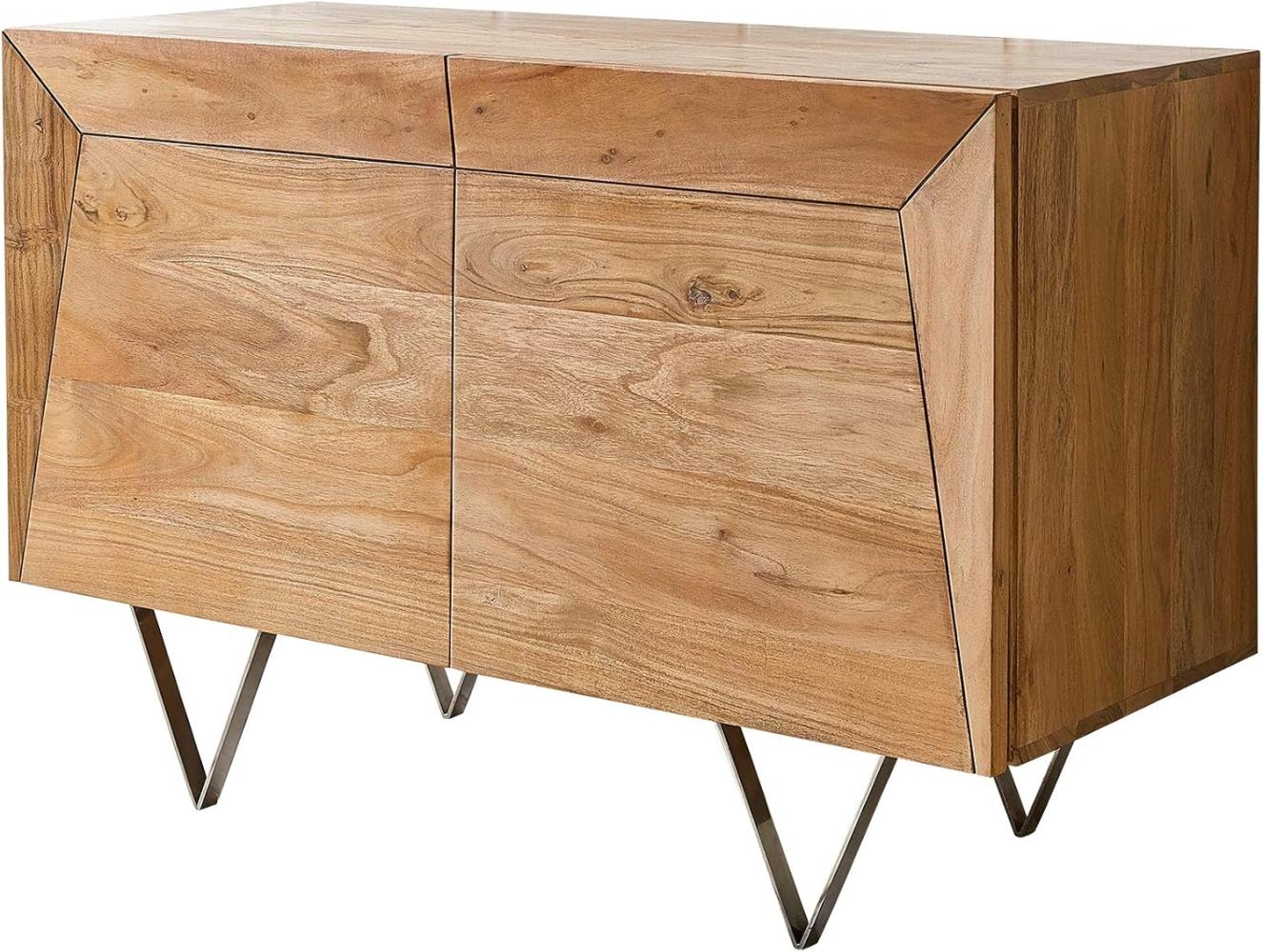 Sideboard Wyatt 115x45x75 Akazie Natur Beine Edelstahl Bild 1