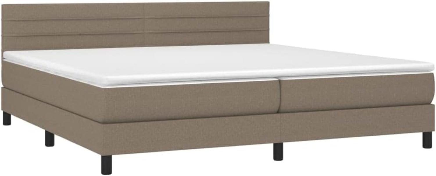 vidaXL Polsterbett mit Matratze und LED-Beleuchtung Taupe 200 x 200 cm Bild 1