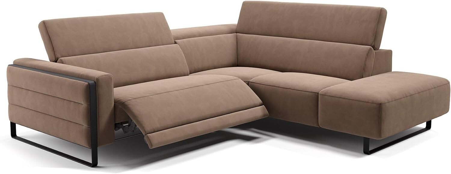 Sofanella Eckcouch DELTONA Wohnlandschaft Stoffgarnitur Ecksofa in Hellbraun Bild 1