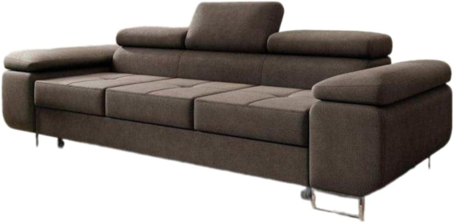 Designer Sofa Triora mit Schlaffunktion (Stoff) Braun Bild 1