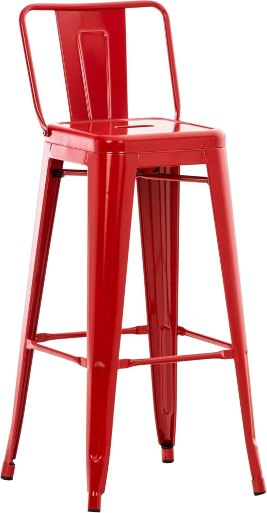 CLP Metall Barhocker Mason aus Metall mit Fußstütze,rot Bild 1