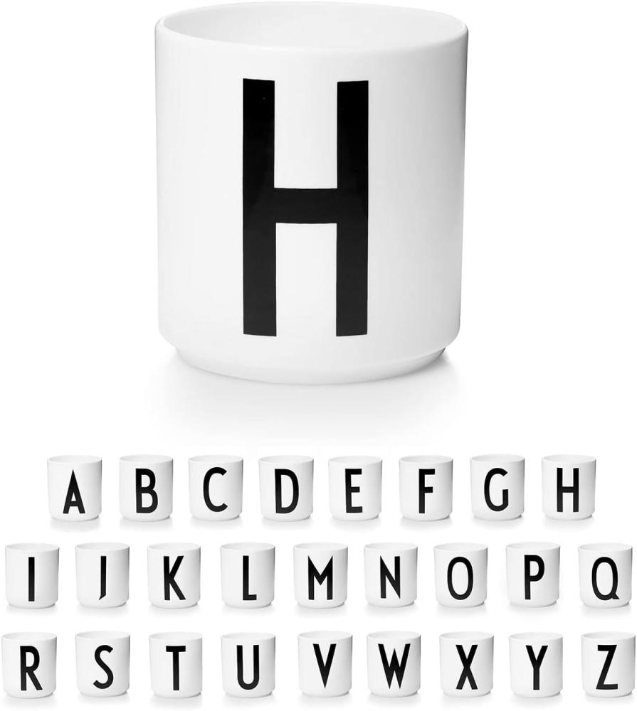 Design Letters Porzellan Kaffeetassen A-Z Weiß | Kaffeetasse | Geschenke für frauen, Männer | Verwendungals Zahnputzbecher, Teetasse | Dekorativ Design Tasse | Premium dekorativen Buchstaben becher Bild 1