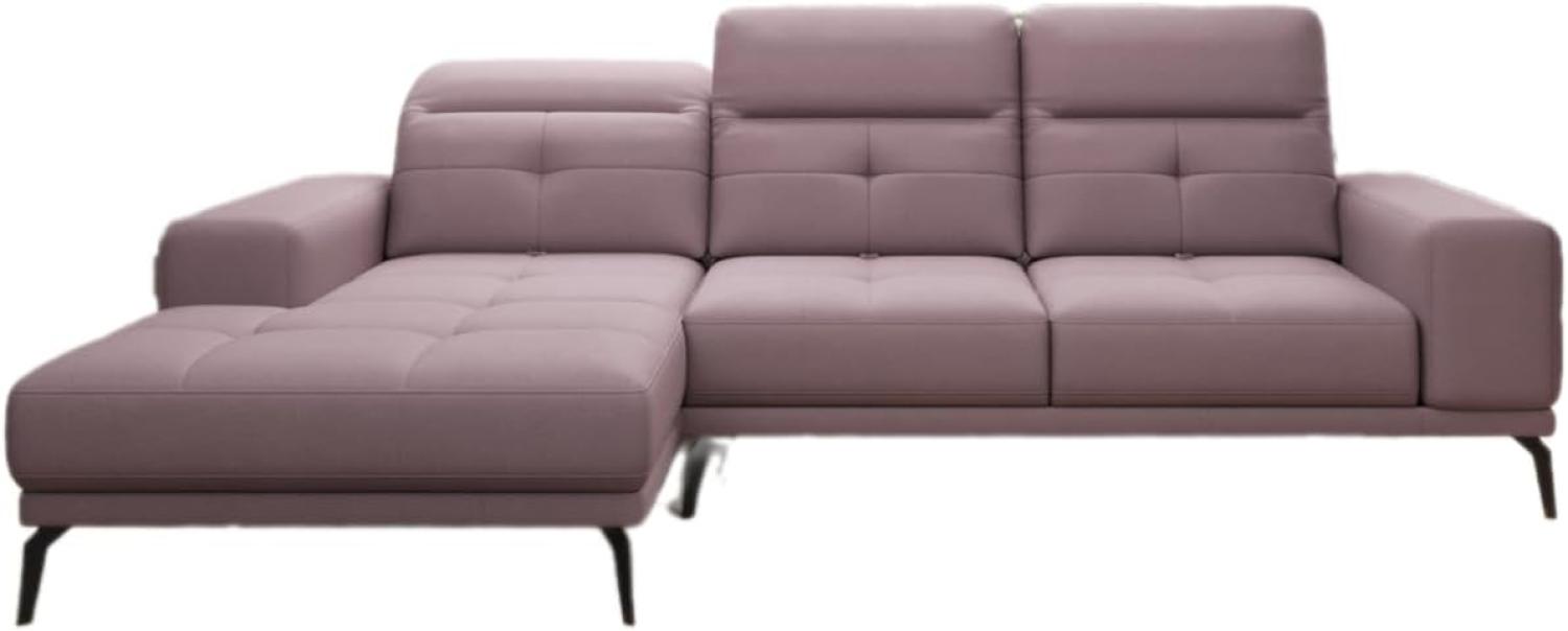 Designer Sofa Terina inkl. Beistellhocker Stoff Rosé Links Bild 1