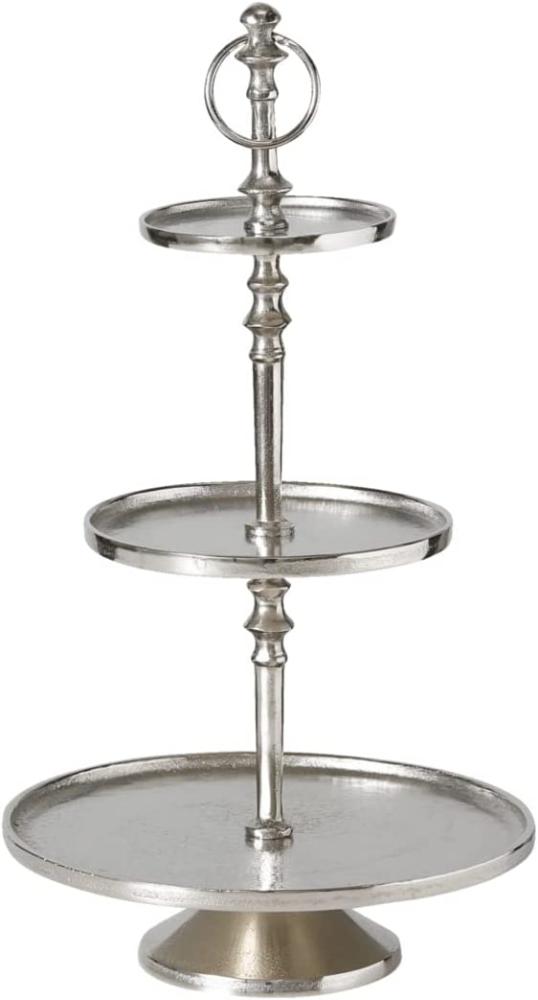 BOLTZE Etagere Newport, Silber, aus Aluminium, 3-stöckig, Dekoteller, Serviergeschirr Bild 1