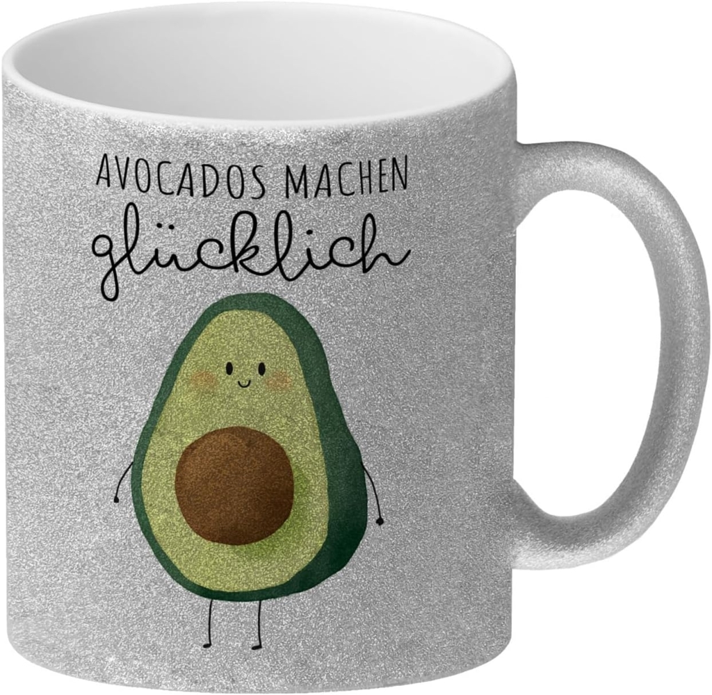 speecheese Tasse Niedliche Avocado Glitzer Kaffeebecher mit Spruch Avocados machen Bild 1