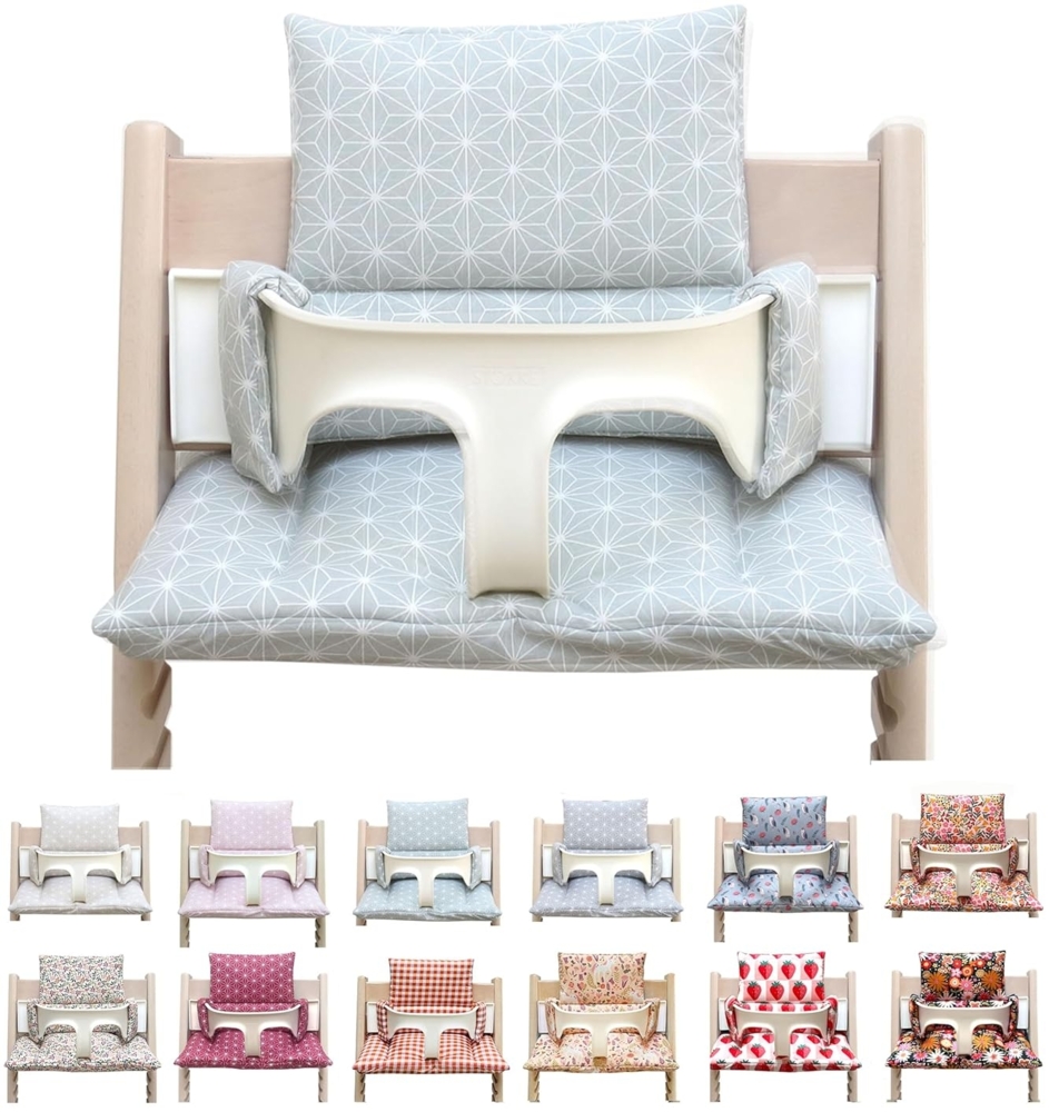 Blausberg Baby Sitzkissen für Stokke 'Tripp Trapp' Hochstuhl,  Happy Star Grün Bild 1