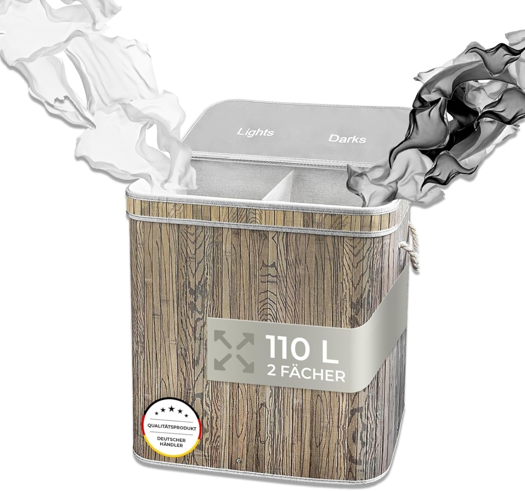 osoltus Wäschesortierer Camps Bay Wäschebox Wäschekorb 2 Fächer Bild 1