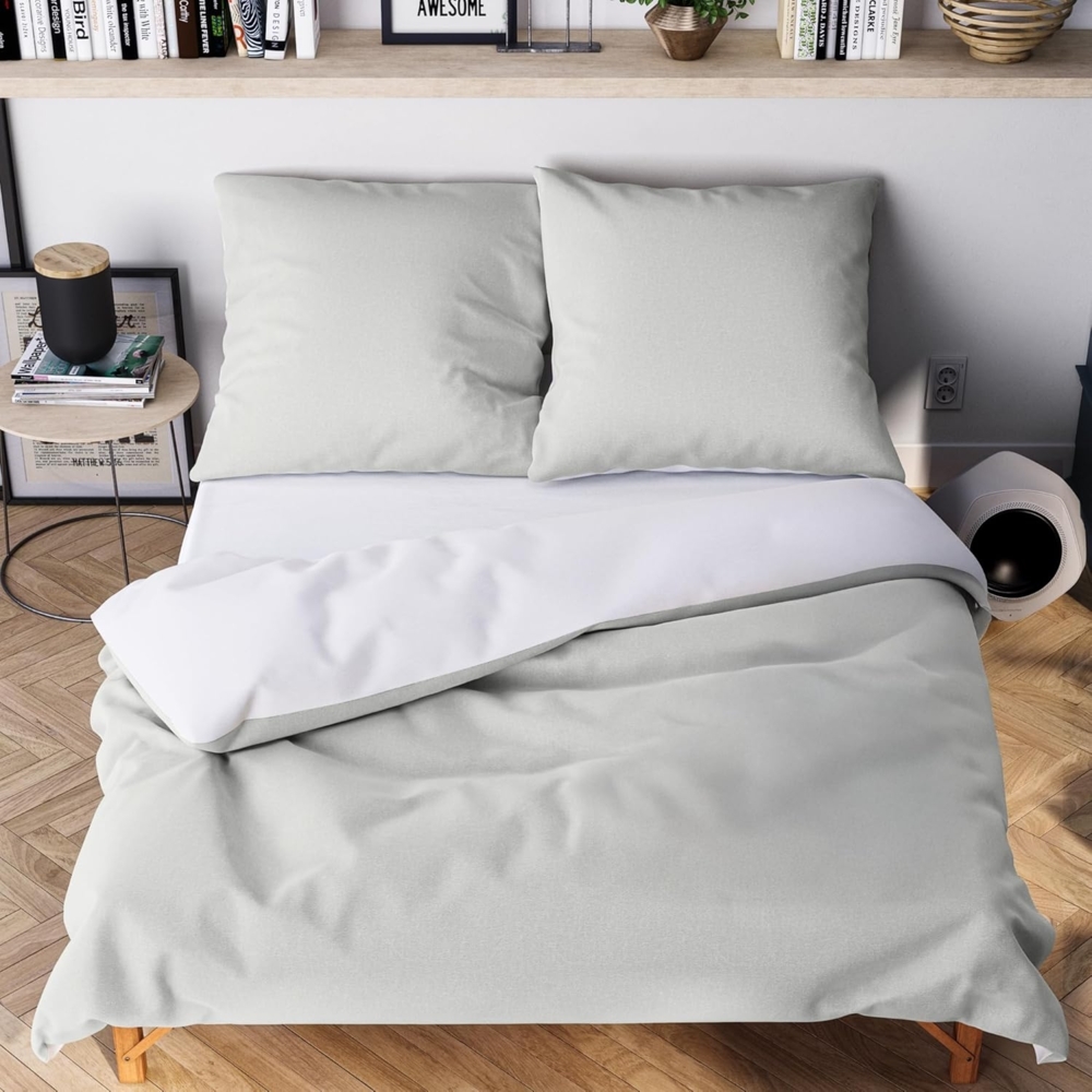 Wolkenfeld Bettwäsche Allergiker Bettwäsche, unfassbar weich, Mikrofaser, 3 teilig, 135x200 cm, 155x220 & Übergrößen I inkl. Kissenbezüge 80x80 I 2-farbig Bild 1
