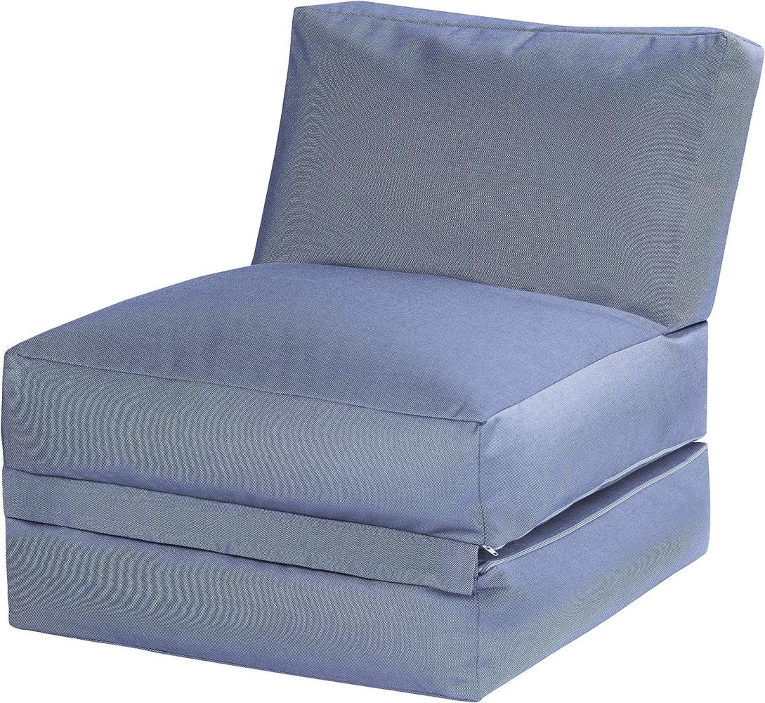 MAGMA Sitzsack Magma Twist OUTSIDE 90 x 70 x 80 geöffnet 180 x 70 x 60 blau Bild 1