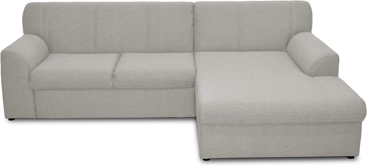 DOMO Collection Ecksofa Topper | moderne Couch in L-Form | kleine Polsterecke mit Schlaffunktion | Silber, 245x155x78 cm Bild 1