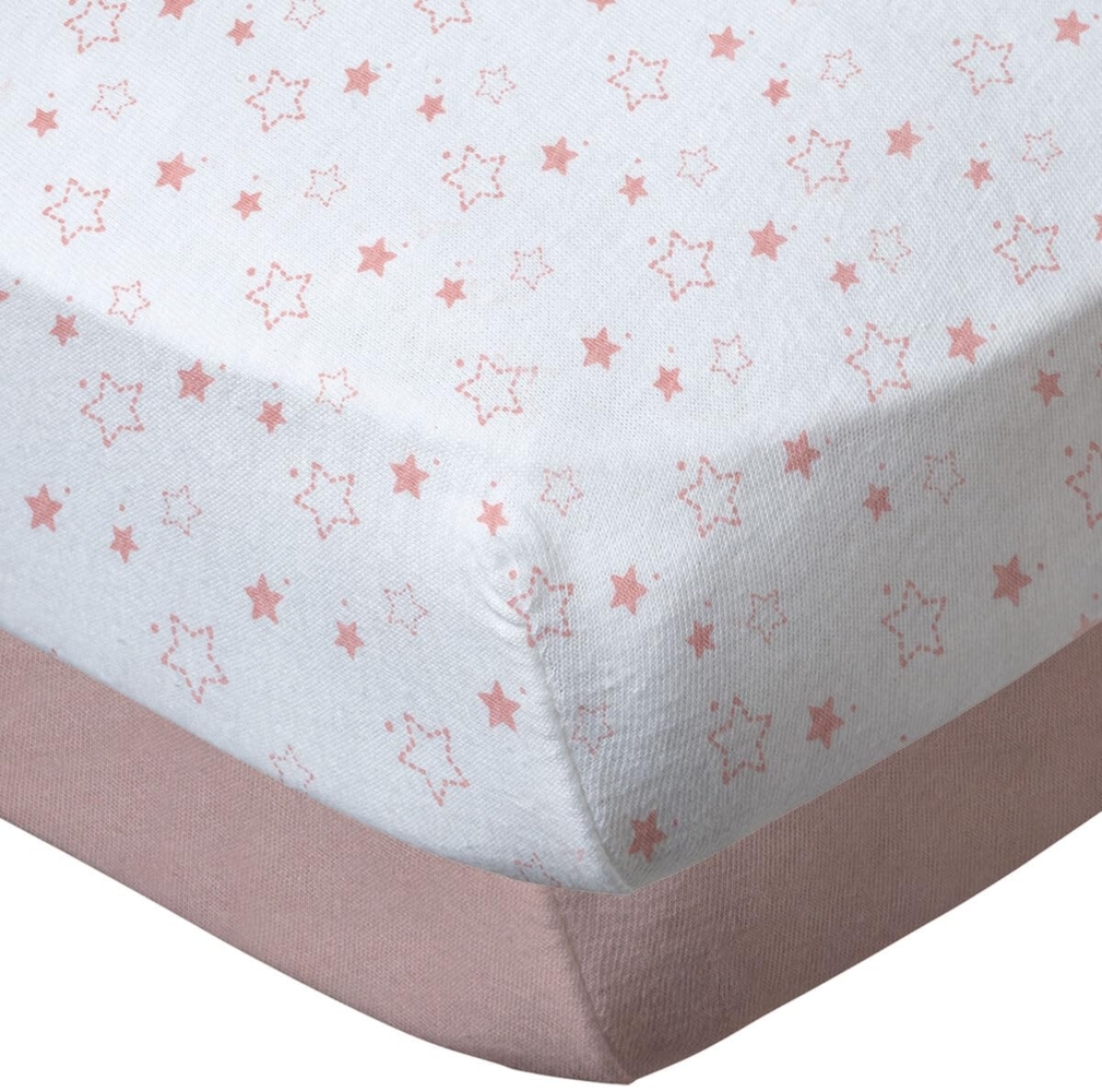 Babycalin 2er-Set Spannbettlaken aus rosa 70x140 cm Bild 1