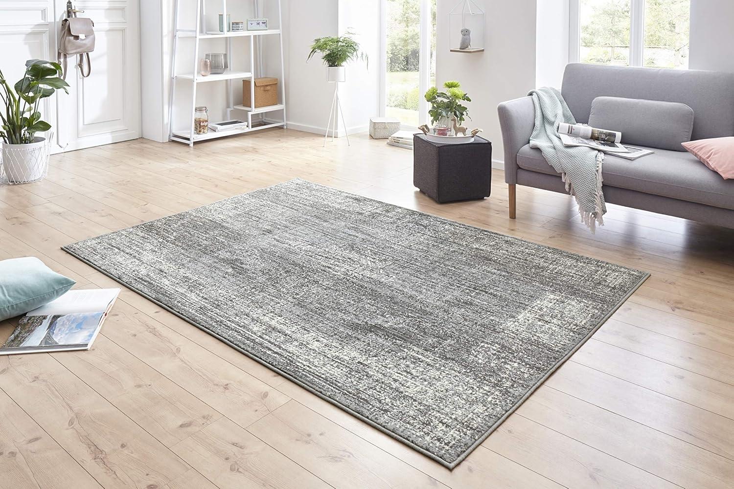 Kurzflor Teppich Elysium Grau Creme 160x230 cm Bild 1