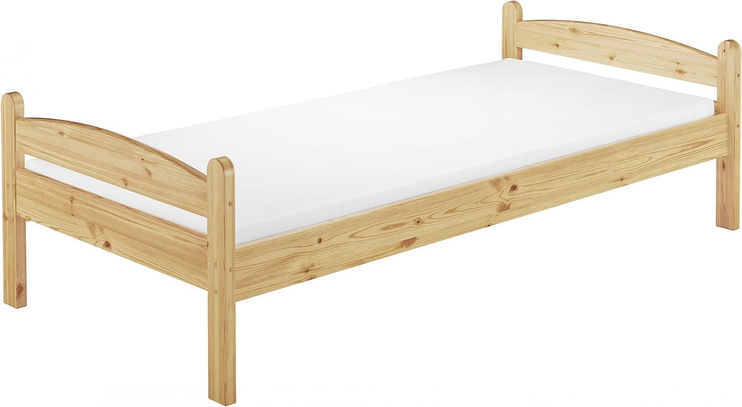 Massivholzbett Einzelbett 90x200 Bettrahmen Futonbett Rollrost Matratze Kiefer natur 60.32-09 M Bild 1