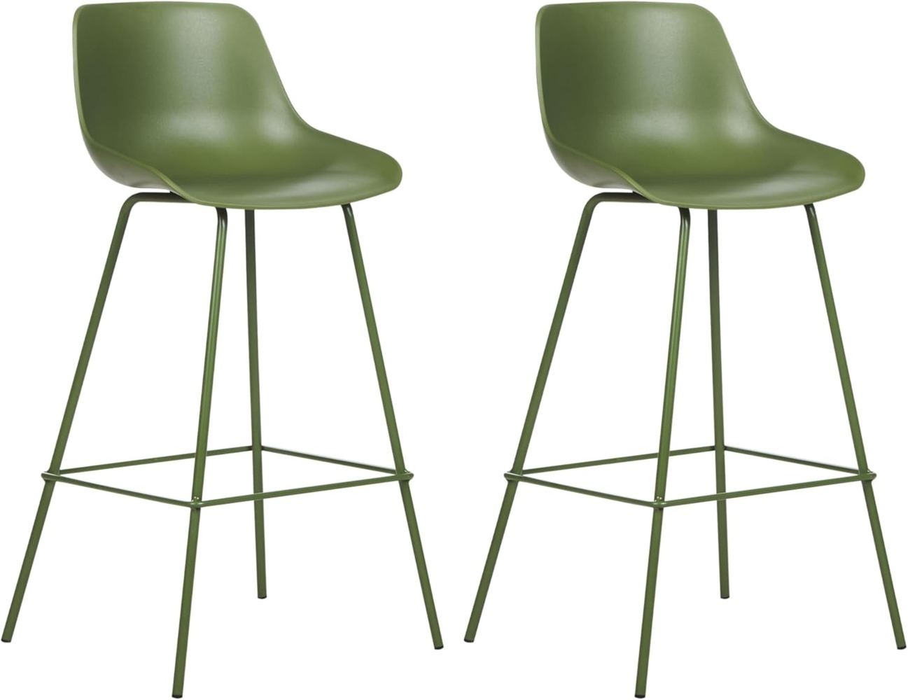 Set mit 2 Barstühlen EMMET Grün Bild 1