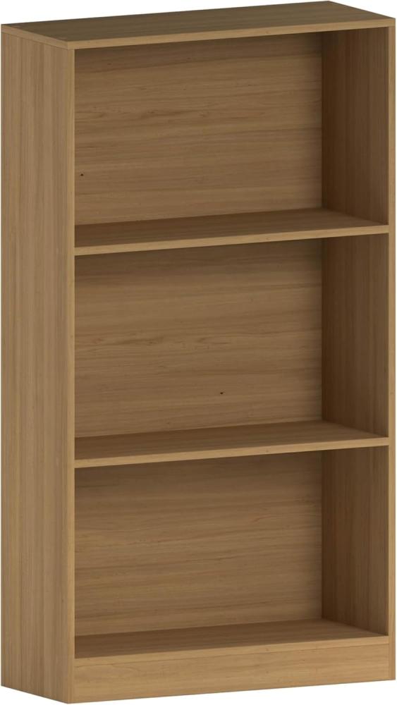 Vida Designs Cambridge Bücherregal mit 3 Ebenen, mittelhoch, Eiche, Holz-Regaleinheit für Büro, Wohnzimmermöbel Bild 1