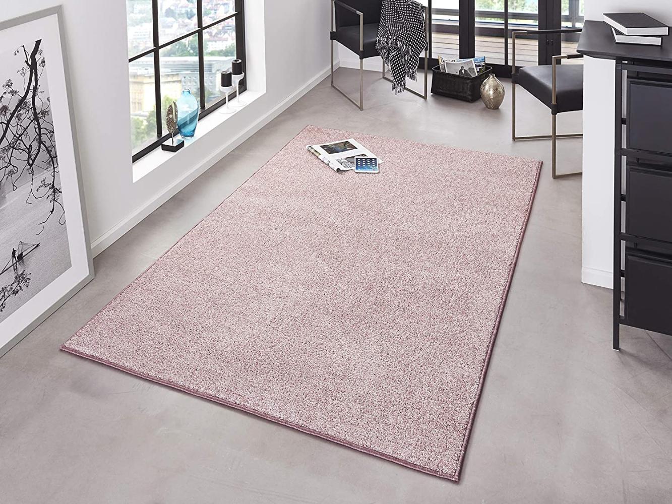 Kurzflor Teppich Pure Uni Flieder-Rosa - 200x300x1,3cm Bild 1