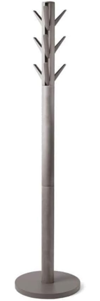 Umbra Flapper Garderobenständer, Kleiderständer, 9 herunterklappbaren Aluminimum-Haken, Holz, Grau-Braun, H 169 cm, 320361-918 Bild 1