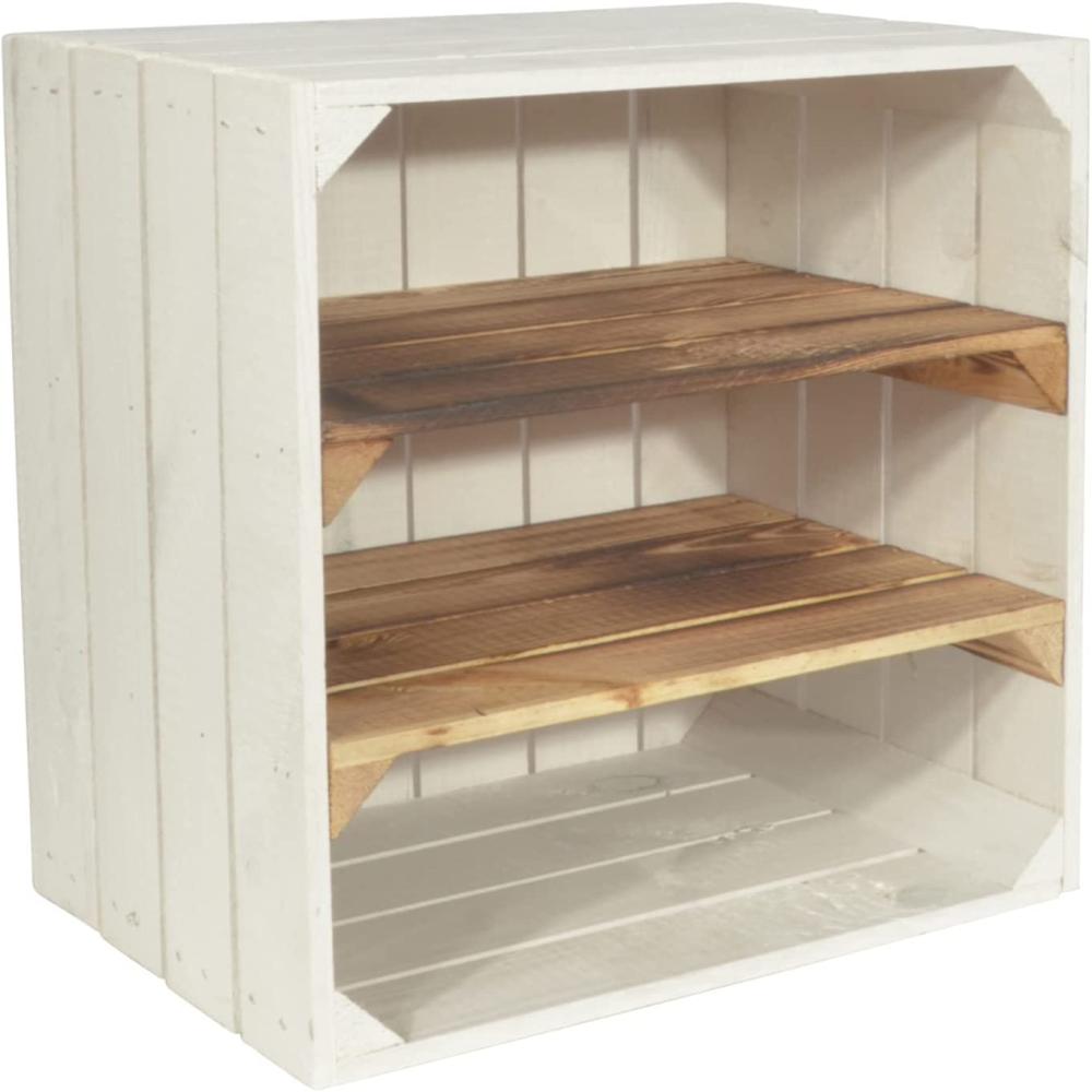 CHICCIE Weinregal Wino Flaschenregal aus Holz Weiß Geflammt 2x Regal, 1-tlg. Bild 1